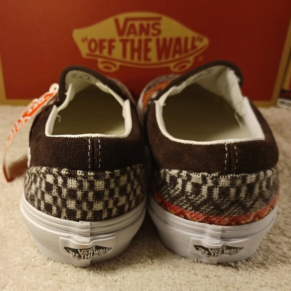 Vans Men's 4.5/Women's 6 Slip On Fair Isle Brown Woven Textile VN0A5JMHBF - Picture 5 of 12